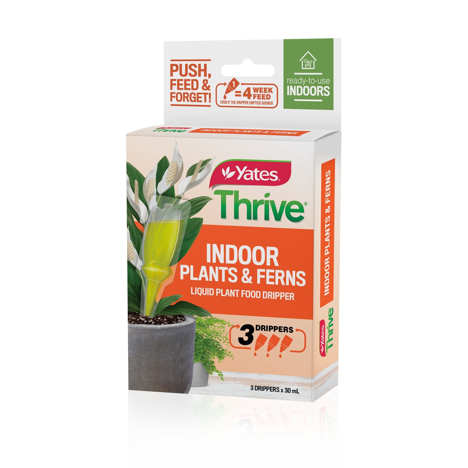 Yates Thrive Indoor Plants & Ferns Liquid Plant Food - 3 Drippers X 30mL
