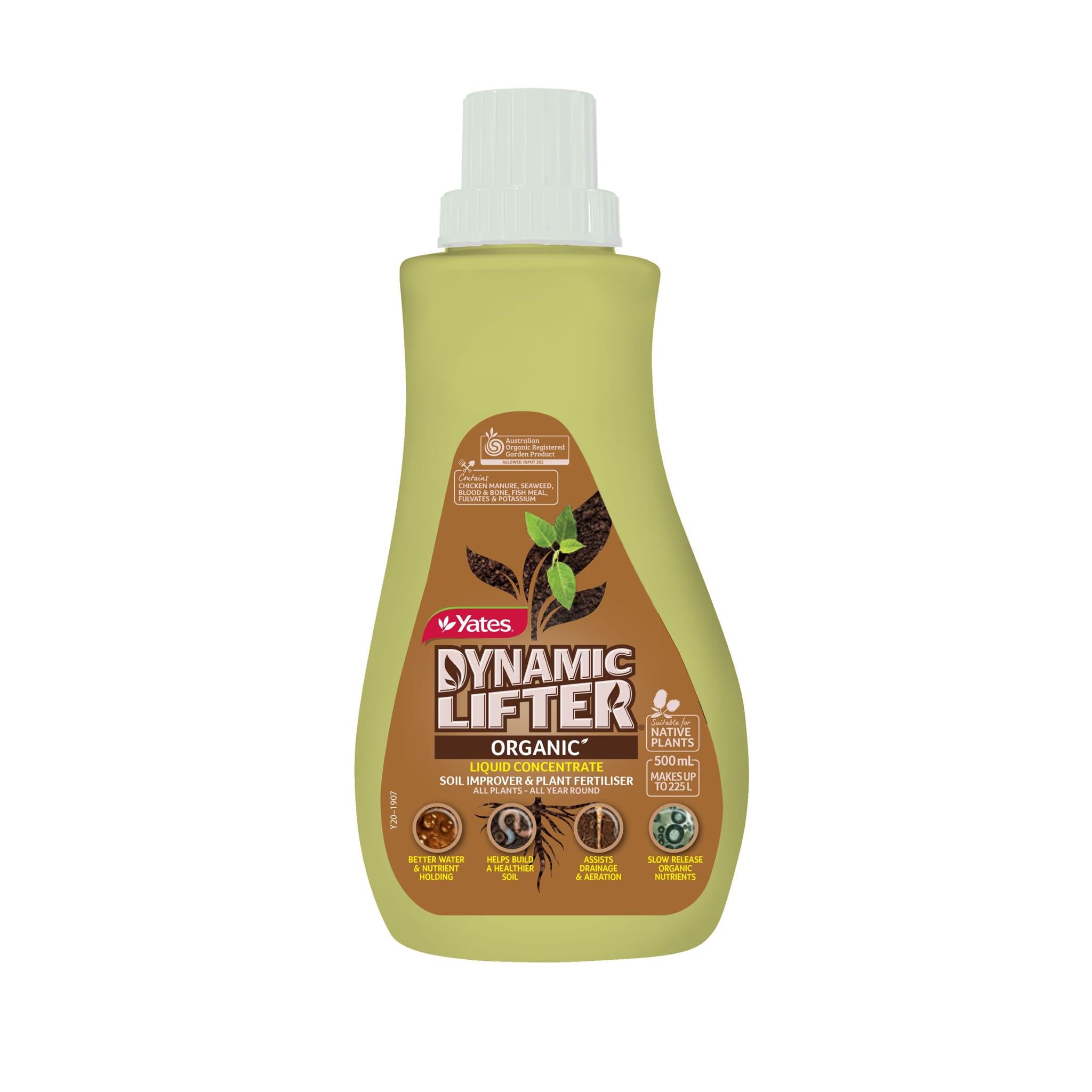 Yates 500mL Dynamic Lifter Liquid Soil Improver & Plant Fertiliser Concentrate