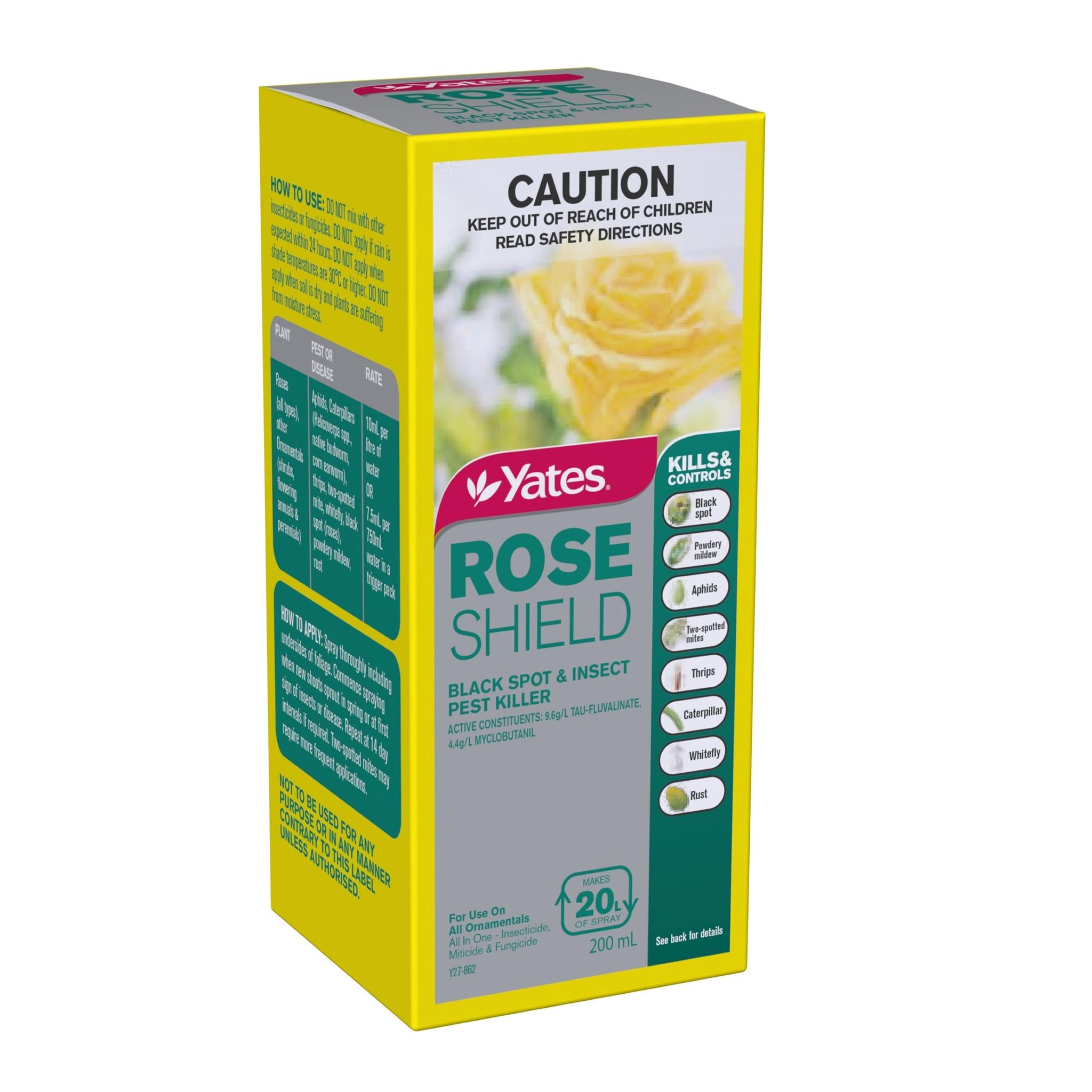 Yates 200ml Rose Shield Black Spot And Insect Pest Killer Concentrate